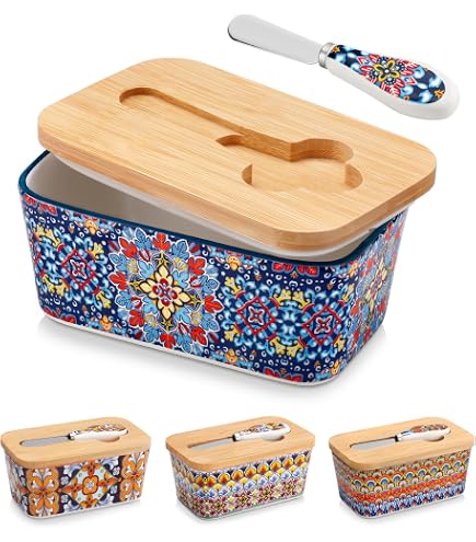 Butter Container Vintage Medieval Ceramic Butter Box with Cover